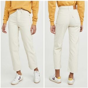 Levi's Wedgie Straight Corduroy in Tofu Cream